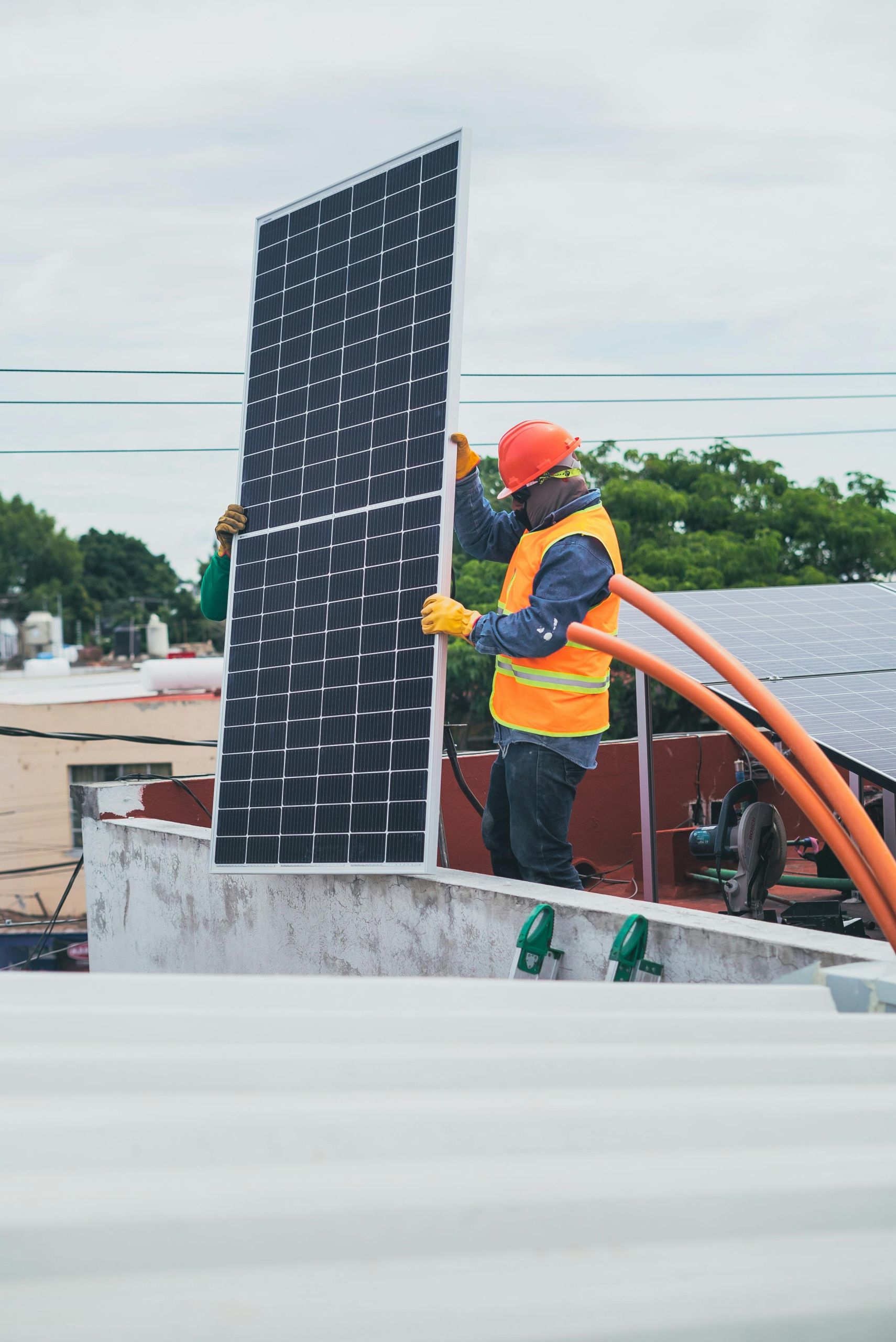 Solar panels on a commercial building