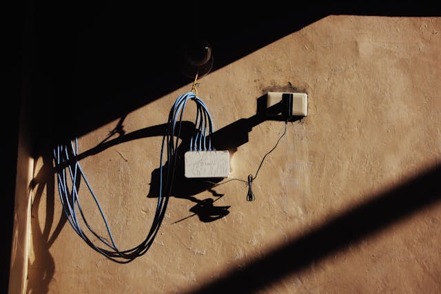 electrical connection on a wall