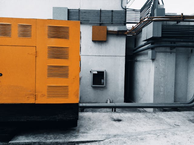 Hvac system on top of the roof of a building.